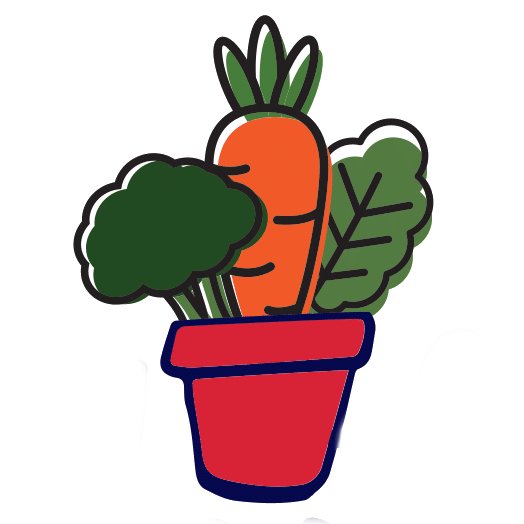 RedPot Kitchen Gardens logo - image of a pot with vegetables